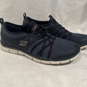 Skechers 7.5  Track Ombre Vegan Washable Bungee Sneakers - Sheer Classic - Blue